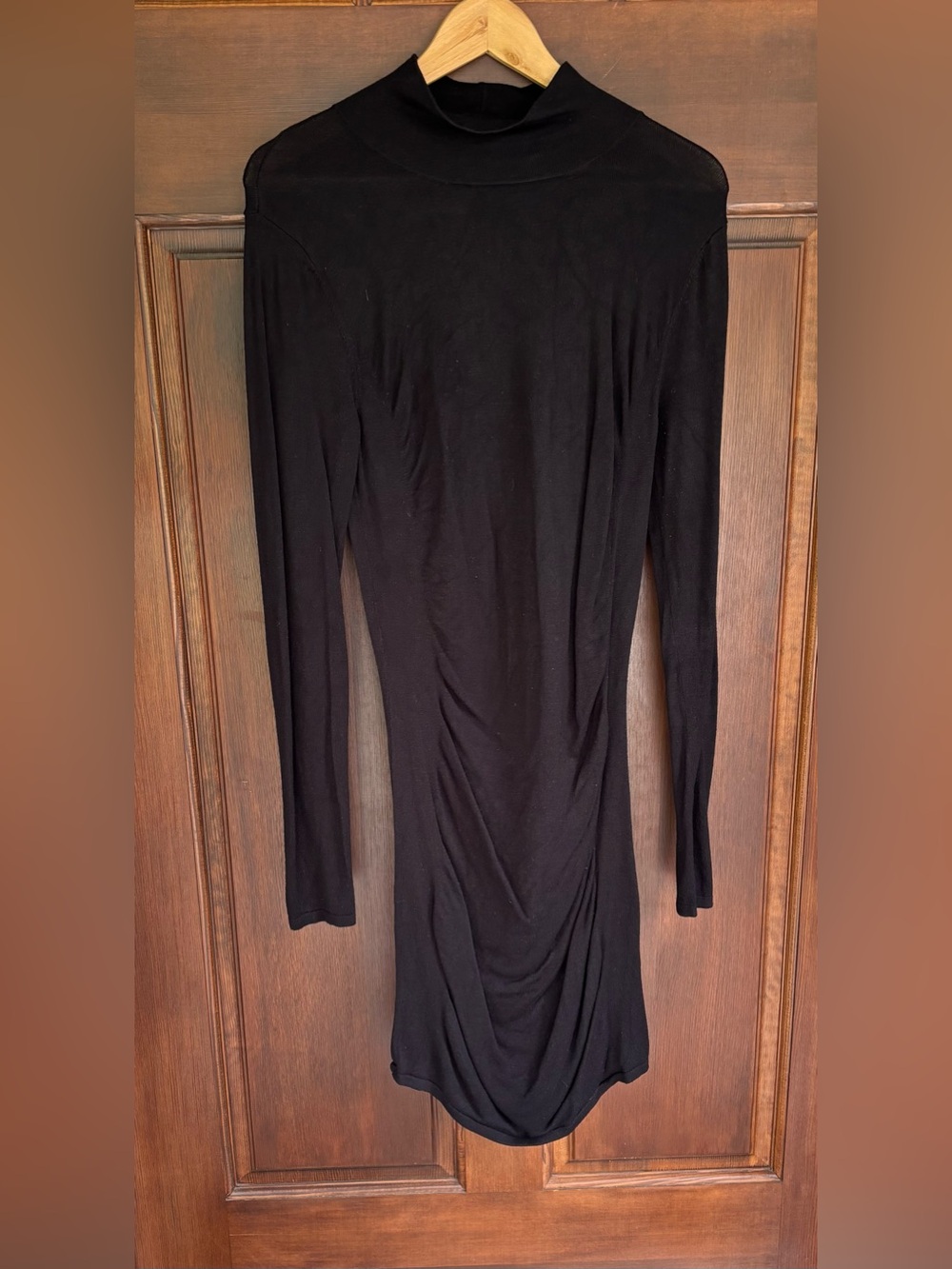 Express High Neck Ruched Sweater Dress